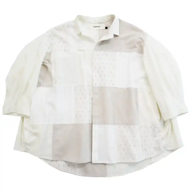 儀右ヱ門 久留米絣 ブラウス G530/offwhite・BL