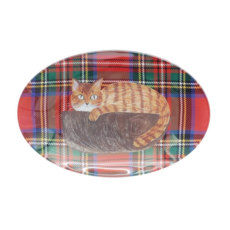 松尾ミユキ Glass Oval plate/Stripe