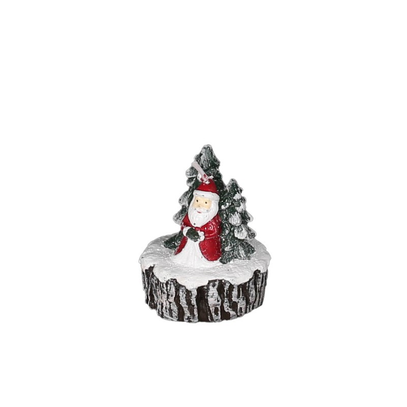 DULTON  Santa on tiny log candle