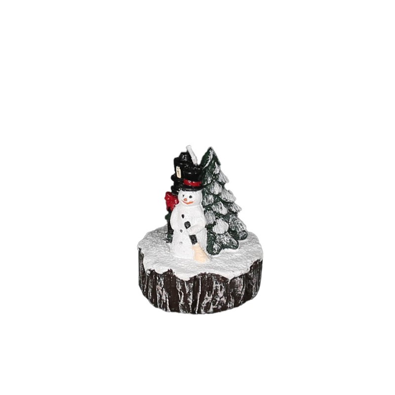 DULTON  Snowman on tiny log candle
