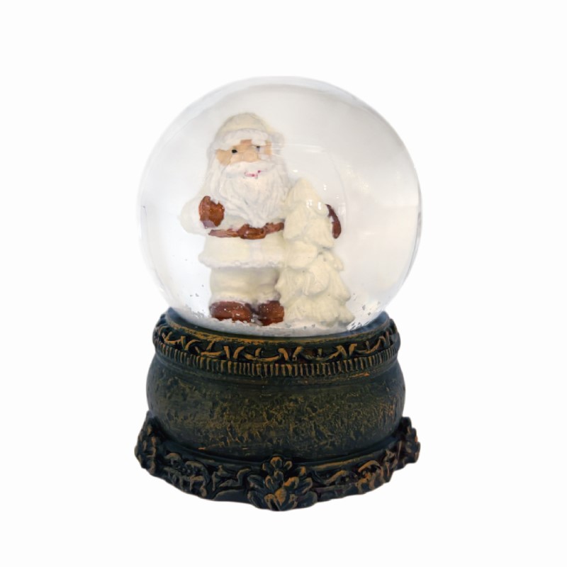 スノードーム   ホワイト  サンタ