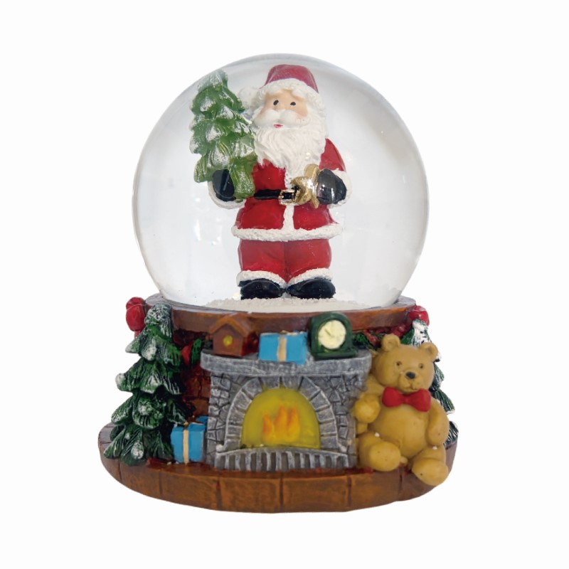 スノードーム   ファイヤープレイス  サンタ