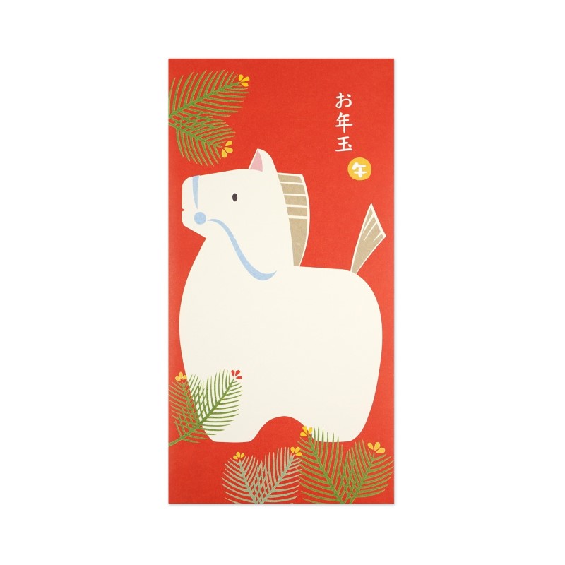 フロンティア お年玉万円型袋 松と午 赤/PCH-304