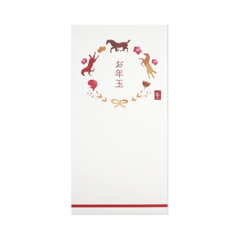 フロンティア お年玉万円型袋 午のリース飾り/PCH-309