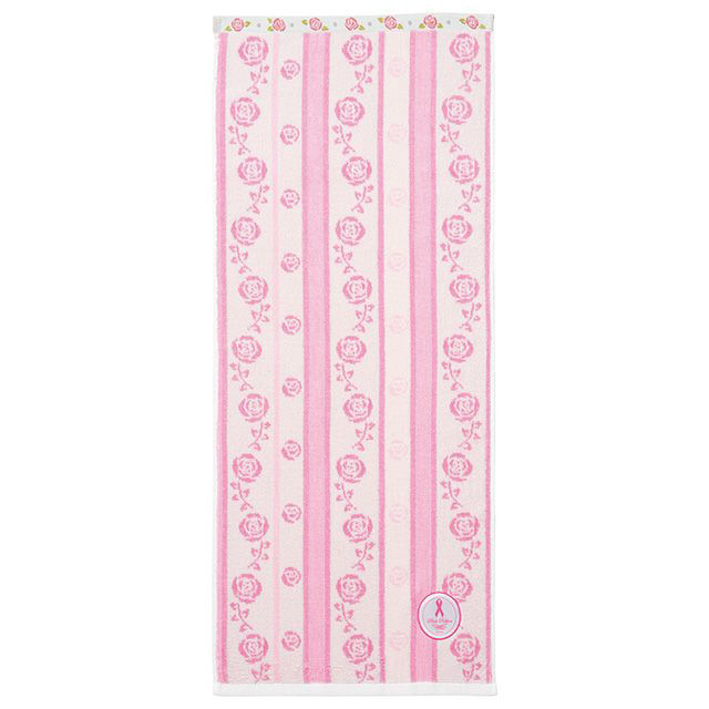 【SALE】 フェイスタオル ピンクリボン 「ローズライン」