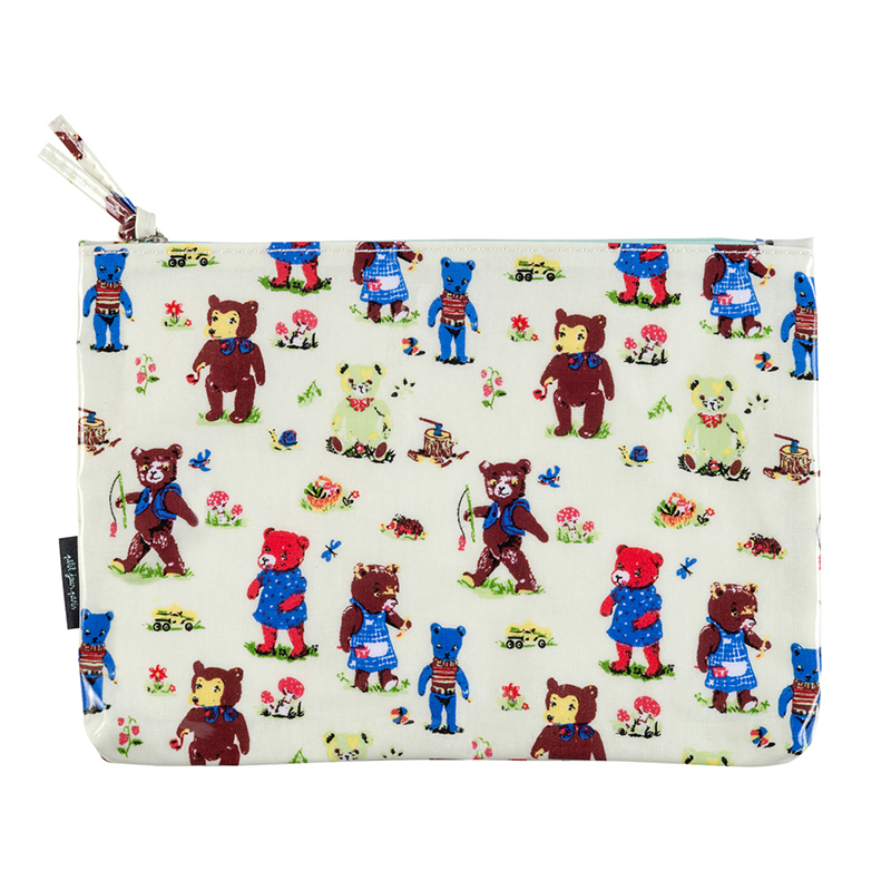 Nathalie Lete  PVCコーティングフラットポーチ/ゴルディロックスと3匹のクマ