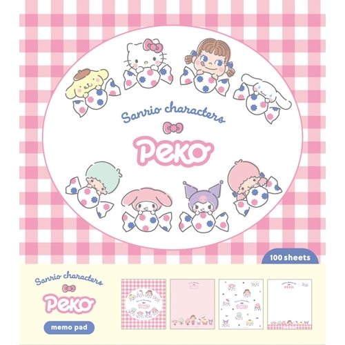 PEKO×サンリオキャラクターズ メモパッド/チェックB