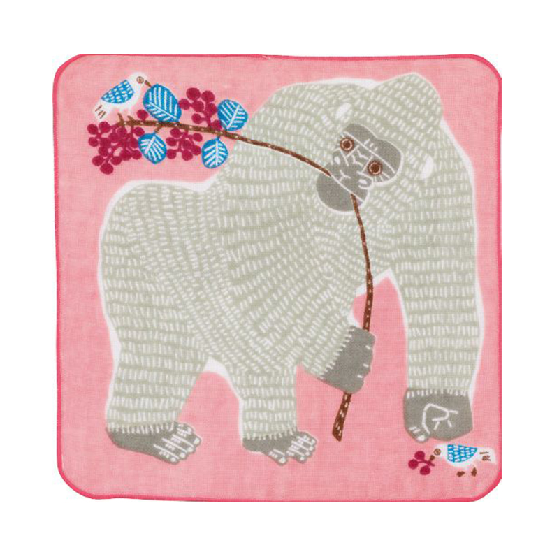 むす美 kata kata ふわふわタオル ゴリラ ピンク