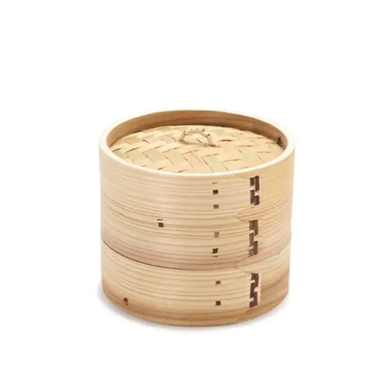 杉・飲茶せいろ ６寸蓋付２段セット/55-218