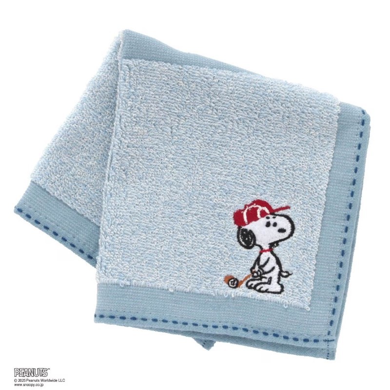 PEANUTS  タオルハンカチ  ゴルフ刺繡/BL