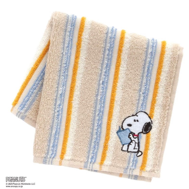 PEANUTS  タオルハンカチ  スタイリッシュボーダー 読書/BE