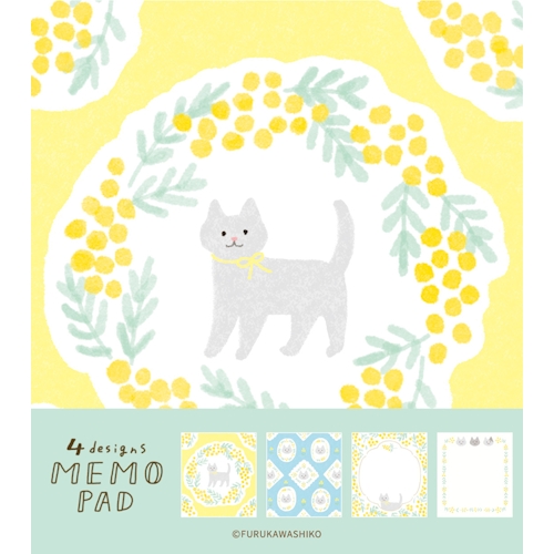 メモパッド ミモザとネコ