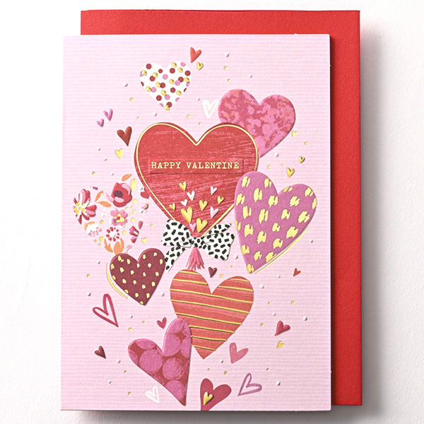バレンタイン グリーティングカード  ラメ付 GV-4502