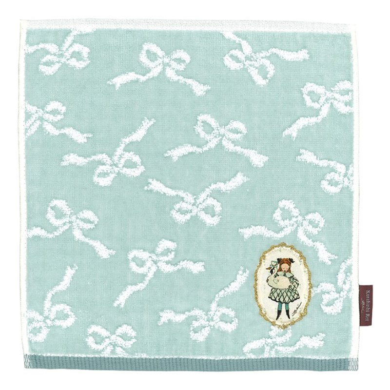 くらはしれい KR プリントアップリケハンカチ/BLU