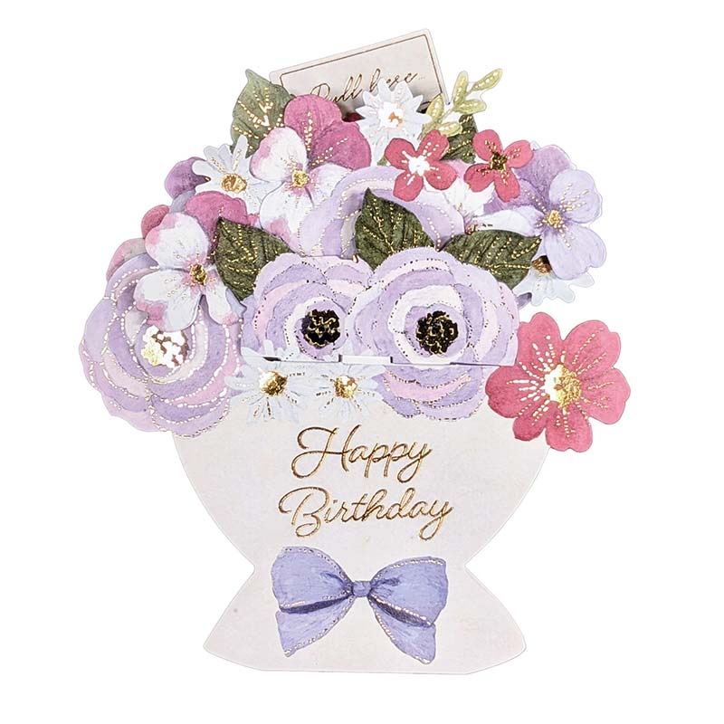 フローラルポップアップバースデーカード/ブーケ