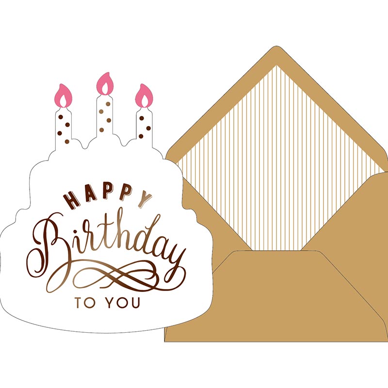 グラフィカルバースデーカードケーキ/キャンドル