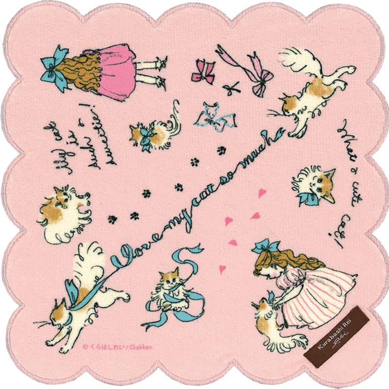 くらはしれい KRプリントスカラップハンカチ PINK