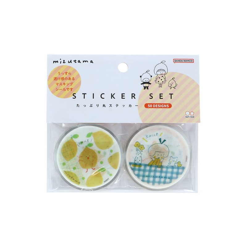 mizutama たっぷり丸ステッカー/O(オレンジ)