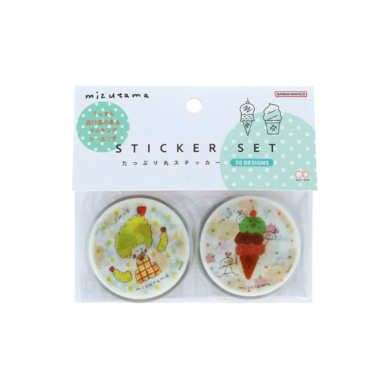mizutama たっぷり丸ステッカー/MG(ミントグリーン)