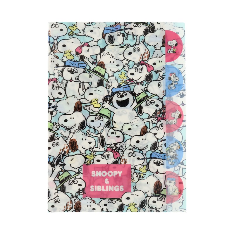 PEANUTS  ダイカットクリアファイルA4  5P SNOOPY&SIBLINGS / 集合
