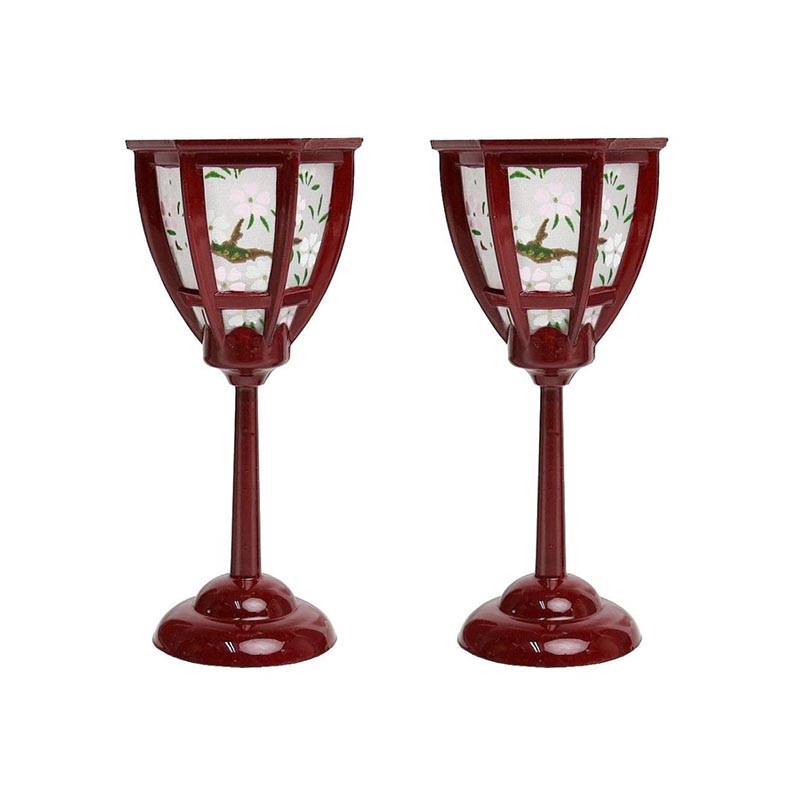 豆ぼんぼり 朝顔雪洞 朱塗 9cm