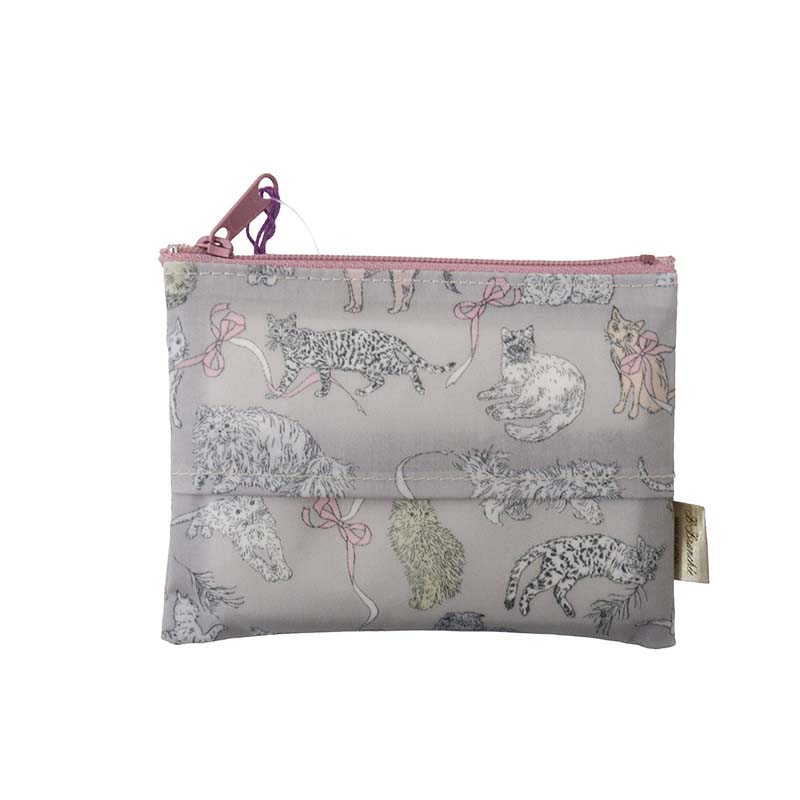 ベル・ブランシェ  リバティ ティッシュポーチ ネコグレー【日本製】