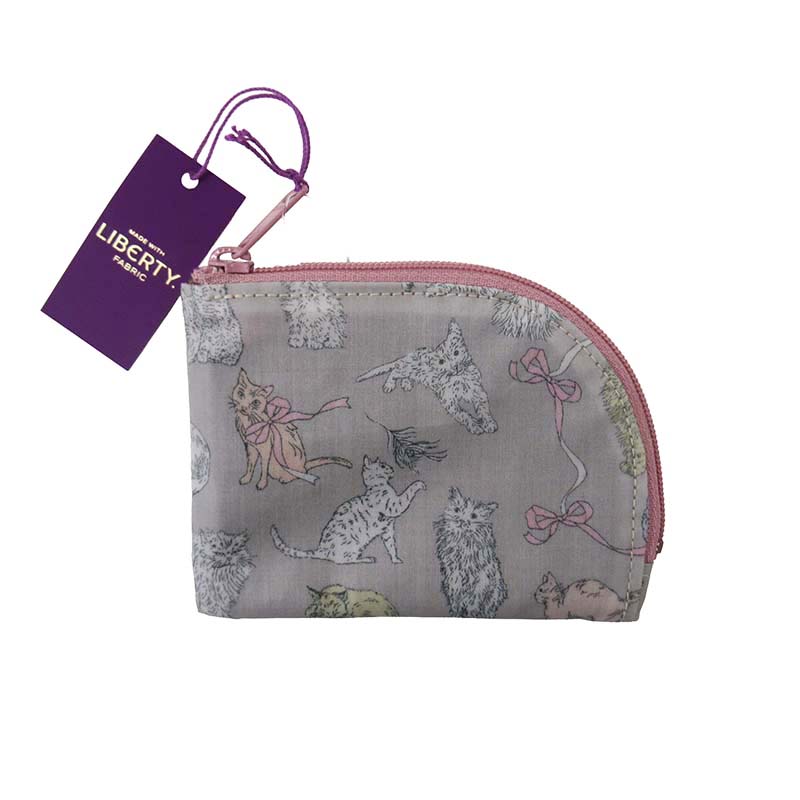 ベル・ブランシェ  リバティーコインケース  ネコグレー【日本製】