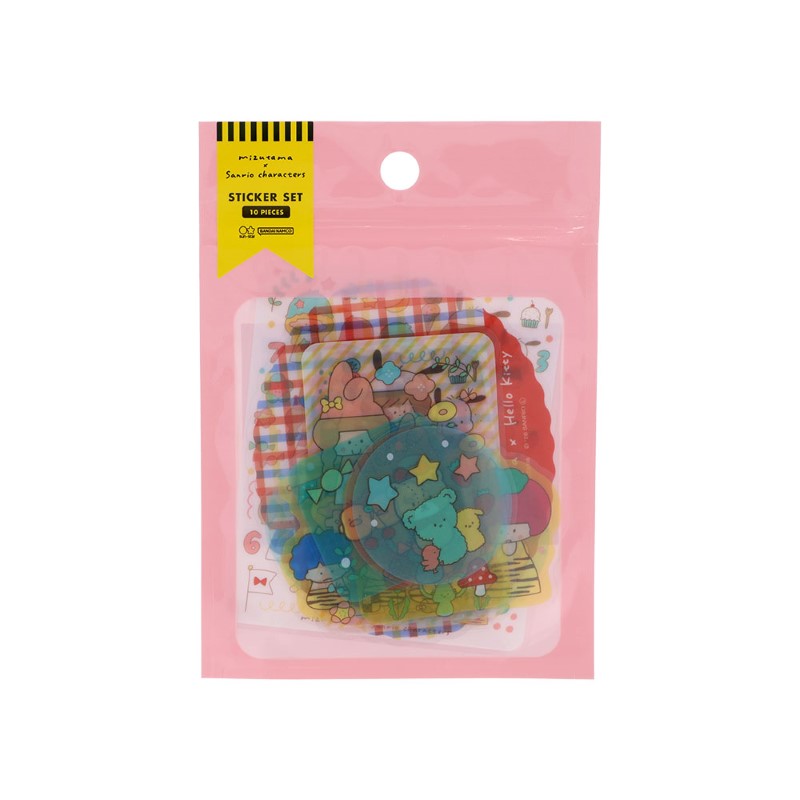 mizutama × Sanrio ケース入りステッカーセット ピンク