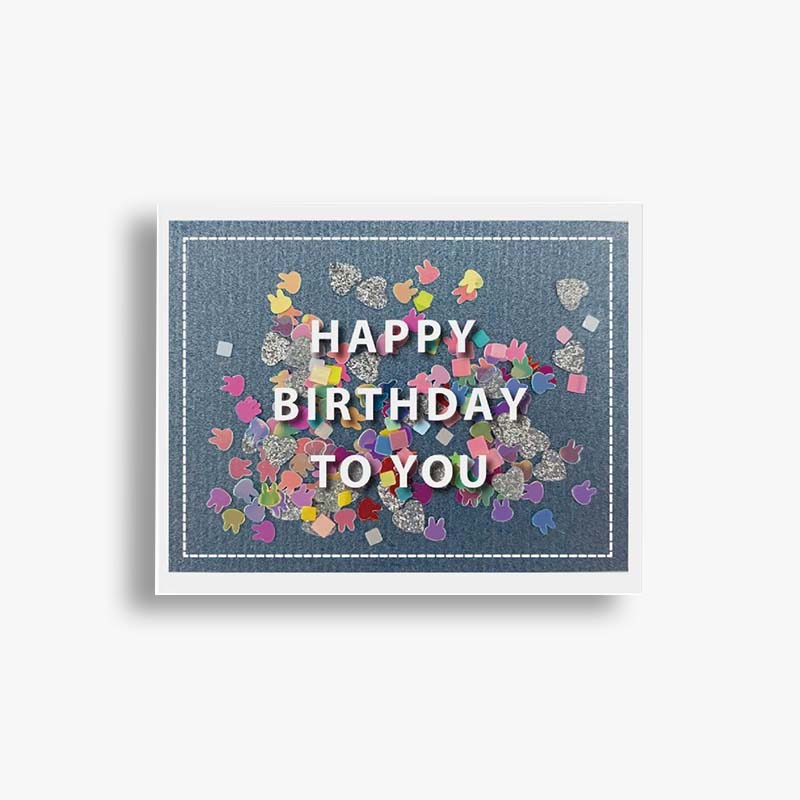 コンフェッティミニカード バースデー/ネイビー