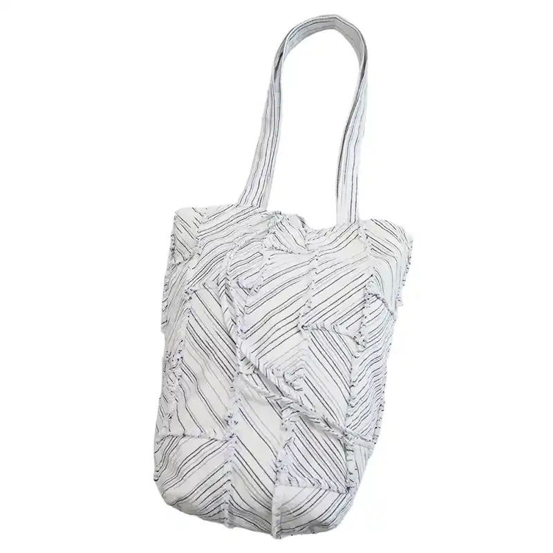 儀右エ門 ギエモン トート フローリーニュ 白/グレー