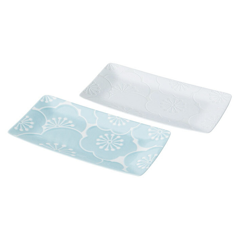 【SALE】 はふり 長角皿ペア 52720 波佐見焼