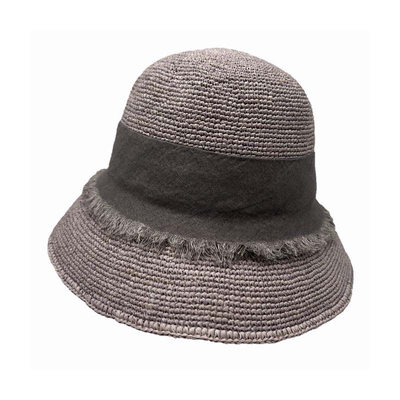 MANIKI ラフィア＊リネンフリンジクロッシュ GY×GY10