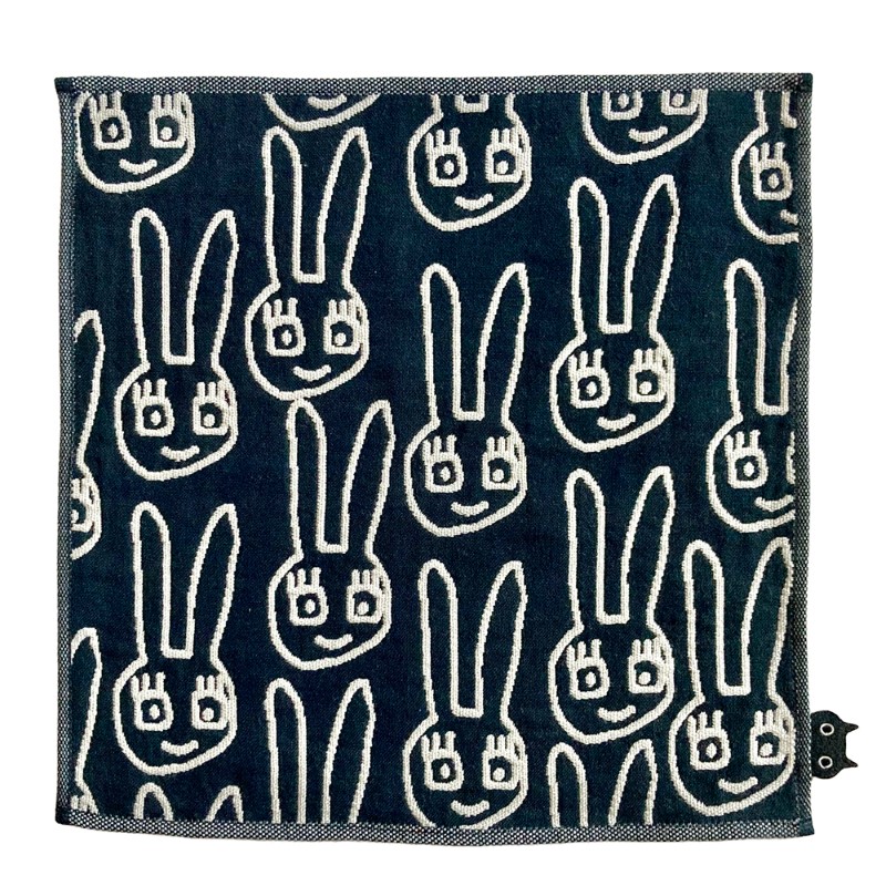 Atsuko Matano アツコ マタノ モノトーン ループ付き3重ガーゼハンカチ/ゆるうさ