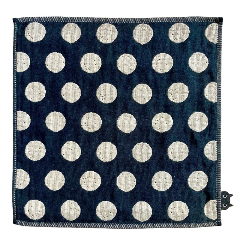 Atsuko Matano アツコ マタノ モノトーン ループ付き3重ガーゼハンカチ/大胆なモノトーン