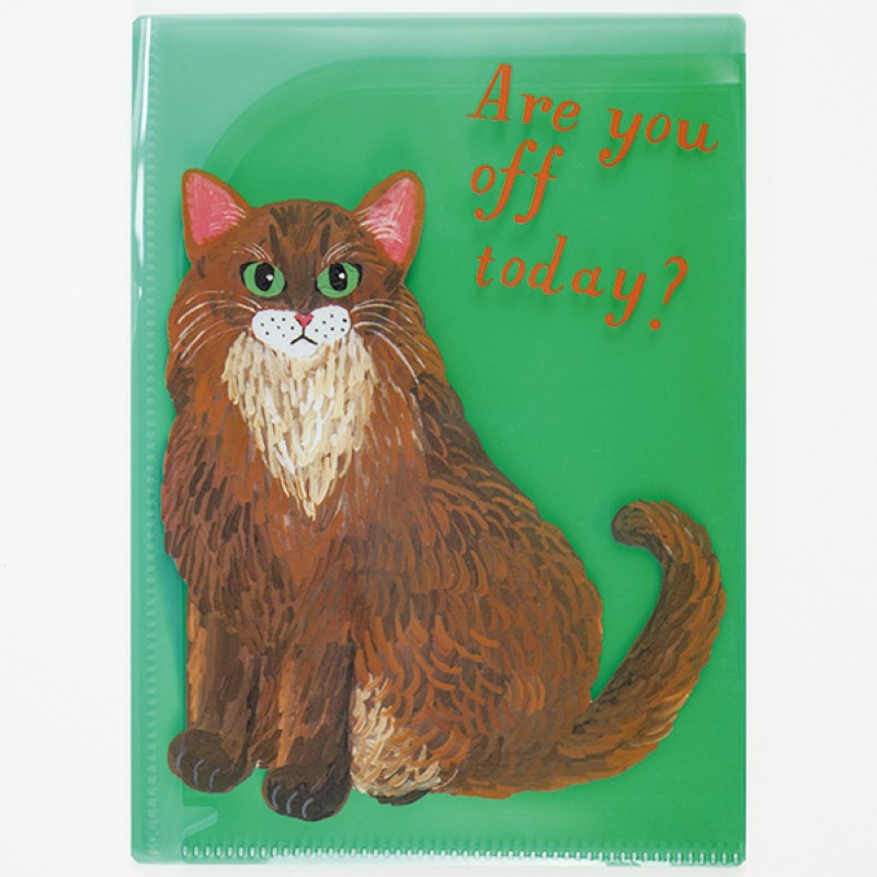 キャットアンド そで山かほ子 ６ポケットクリアホルダー A5/グリーン