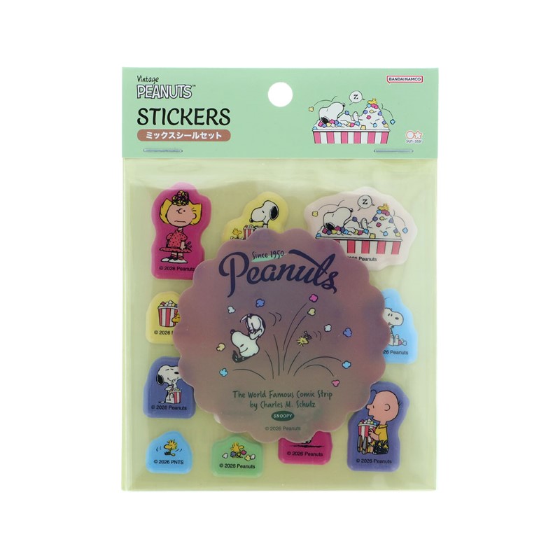 PEANUTS アメリカンテイスト ミックスシールセット/ポップコーン