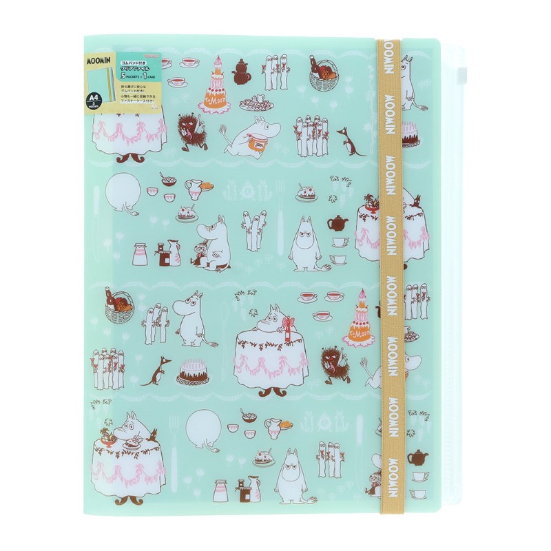 MOOMIN Afternoon tea party ゴムバンド付きクリアファイル5P+F/ムーミン