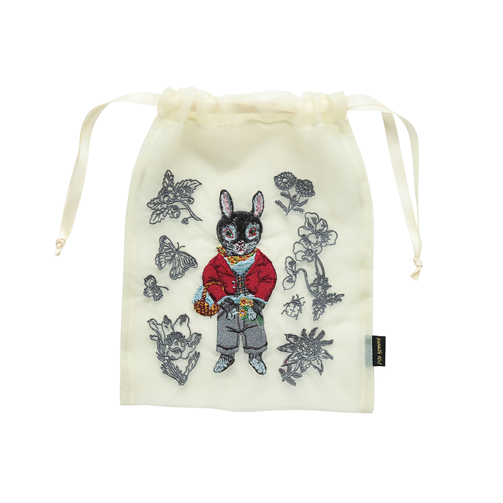 Nathalie Lete ナタリーレテ Organdy Drawstring pouch/REGLISSE