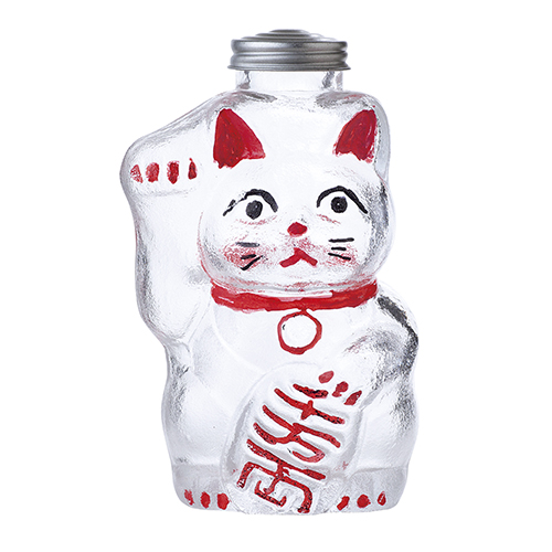 廣田硝子 招き猫 菓子びん 小