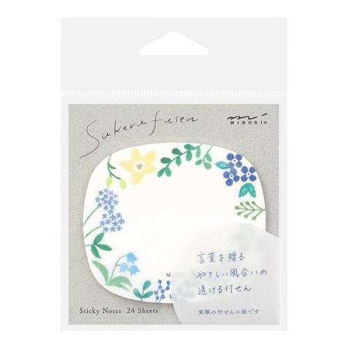 MIDORI ミドリ 付せん紙 透ける 野の花柄
