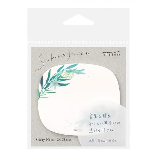 MIDORI ミドリ 付せん紙 透ける 葉柄