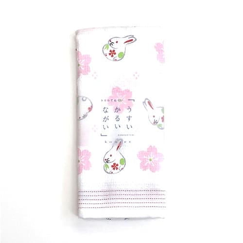 薄軽長 てぬぐいたおる 桜うさぎ