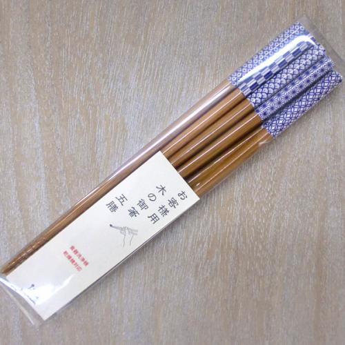 客用箸PET入り　スス竹5膳セット/小紋