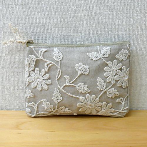 コットンフラワー　フラットポーチS