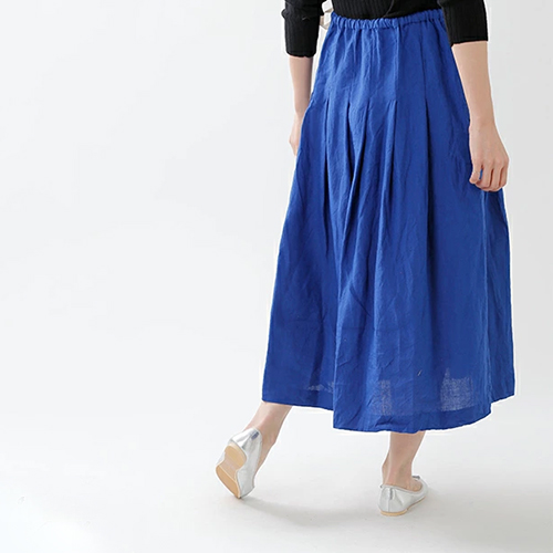 ina ウエスト紐りぼんリネンスカート RBL70 【日本製】