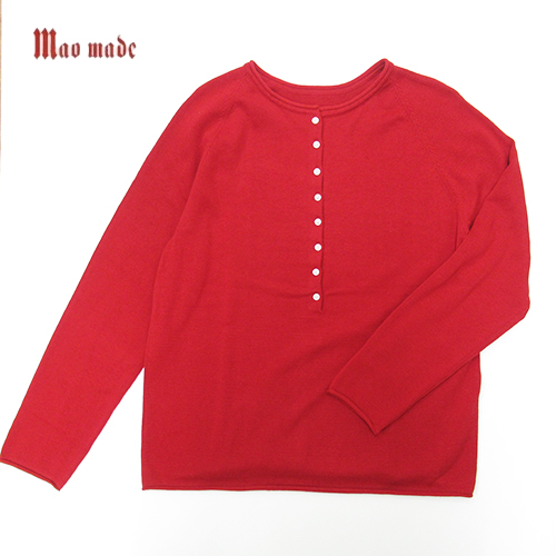 mao made やわらかコットン2wayクルーネックプルオーバー RE55