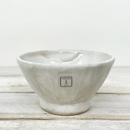 rokuro 高台飯茶碗 削ぎ白 小