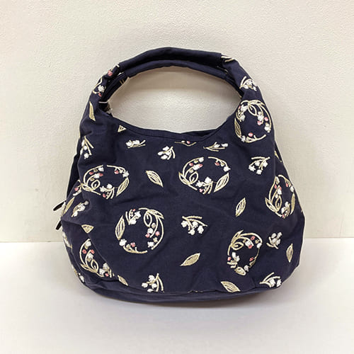 Link ミニラウンドバッグ すずらん　スモーキーブルー