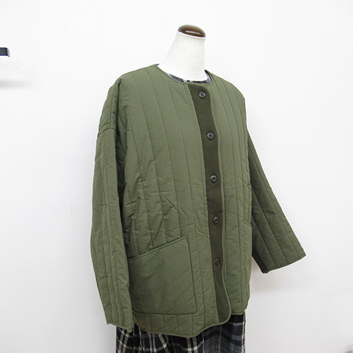 mao made STキルト×サイドリブニット切替ジャケット KH38