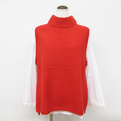 mao made ヤクフィールモックネックベスト トマト55